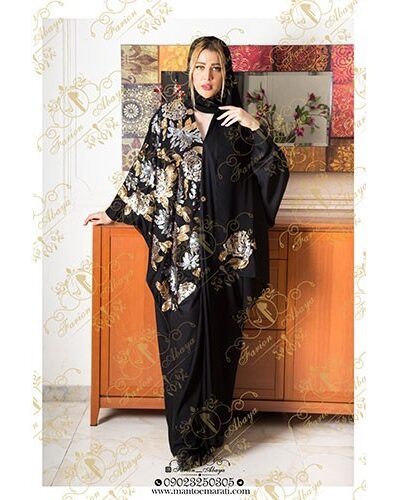 مانتو عربی رنگی کار شده مدل 261