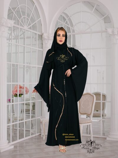 مانتو عربی جلو باز کمردار